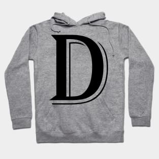 Black Letter D in vintage style Hoodie